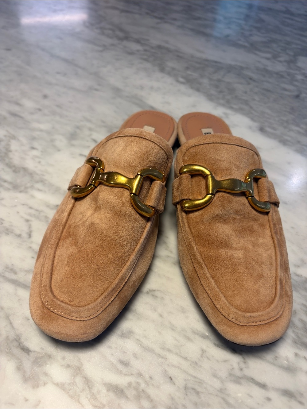 Women's Bibi Lou Exclusive Zagreb Suede Slip-On Loafer Mule in Tan